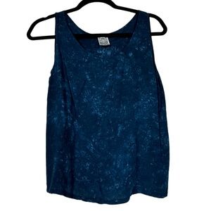 Handmade Coral Heads Blue Tie Dye Tank Medium.